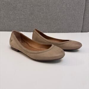 Frye Shoes Womens 6M Taupe Leather Carrie Slip On Ballerina Flat
